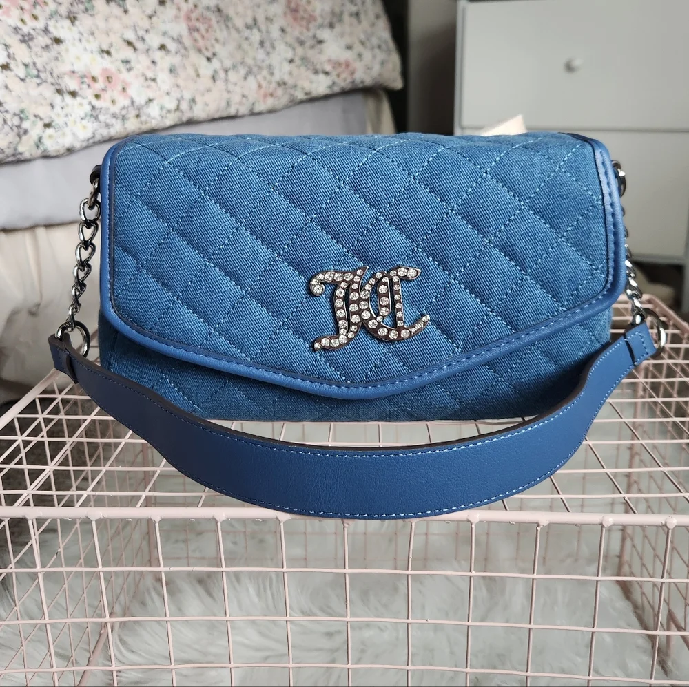 Juicy Couture Blue Quilted Shoulder Bag - Picture 1 of 5
